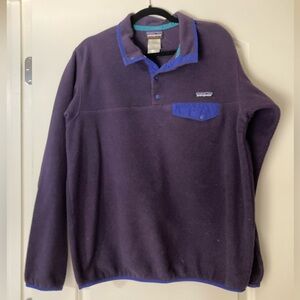 Patagonia purple and blue fleece pull over